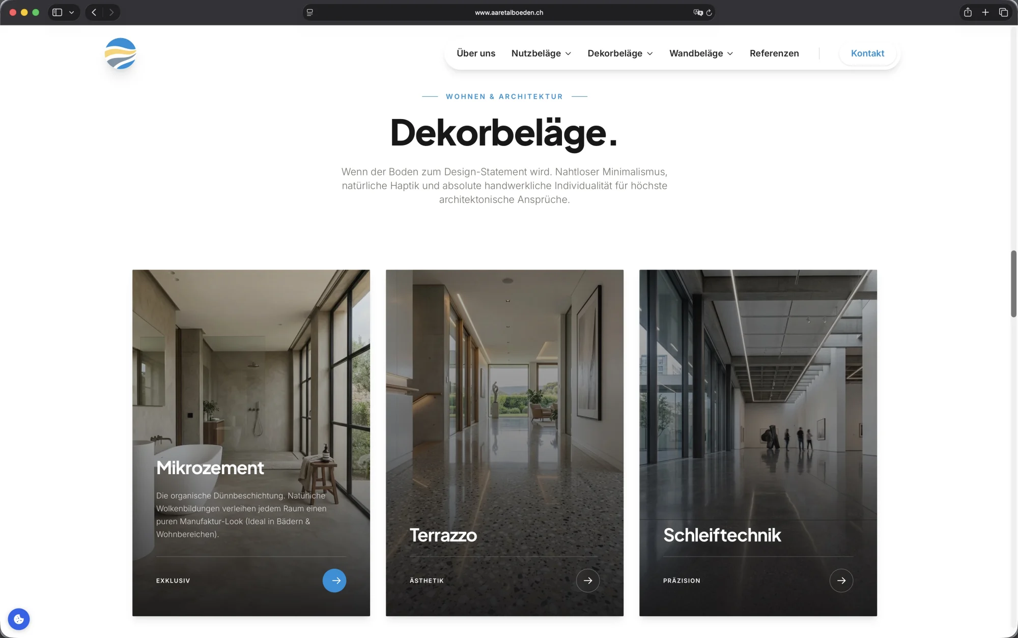 Aaretal Böden Website – Dekorbeläge