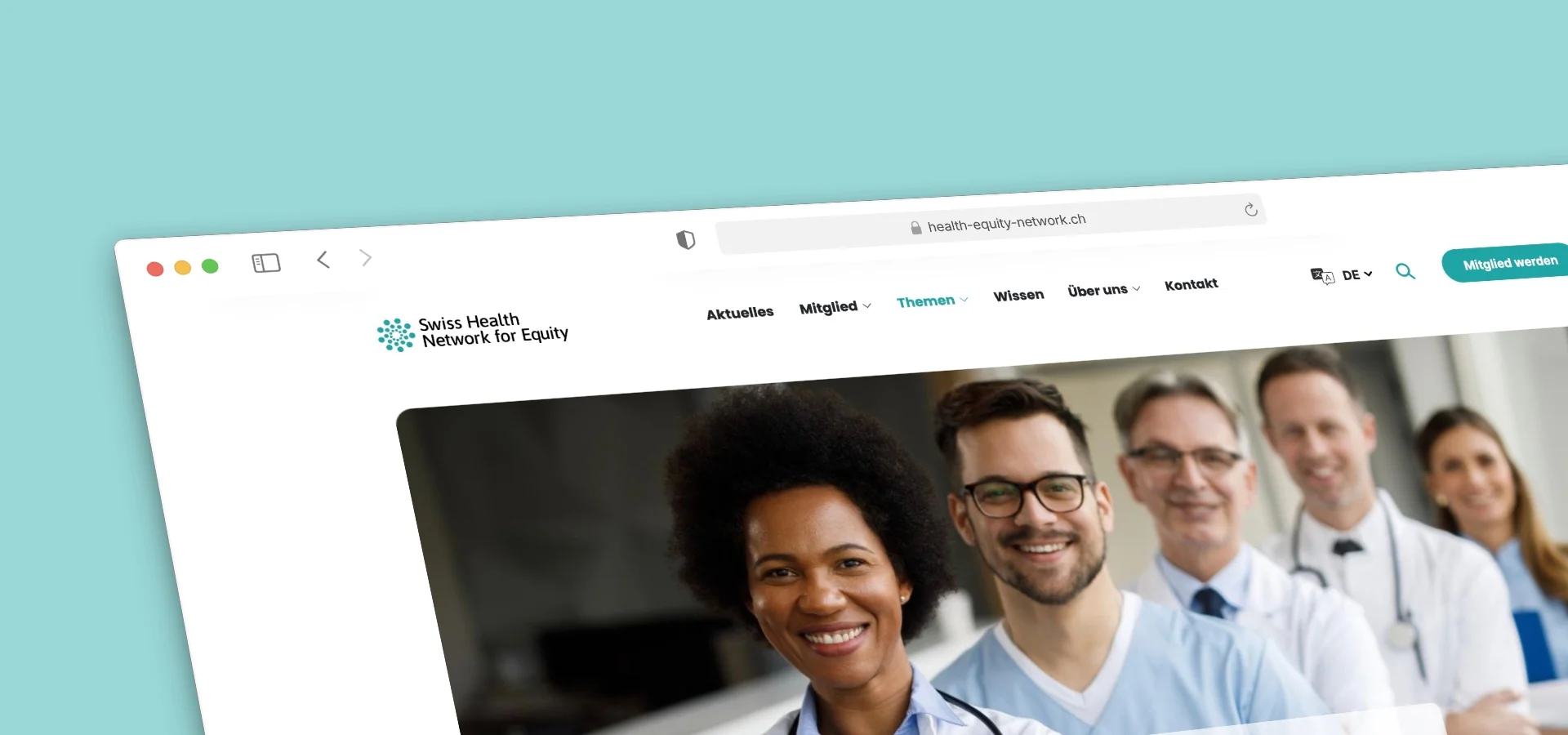 Swiss Health Network for Equity – Brand, Multilingual Website and Print Design